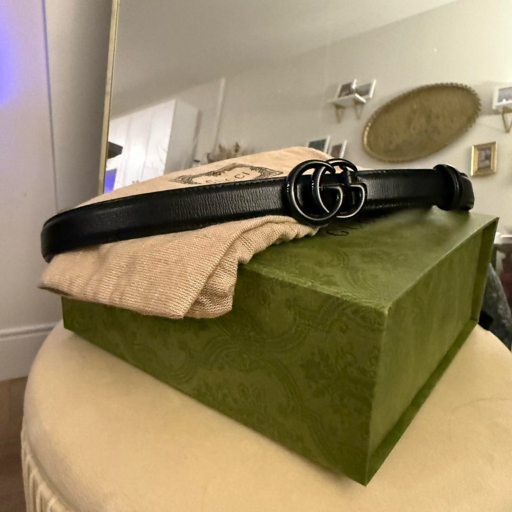 Gucci Black Leather Belt